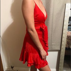 Red Spaghetti Strap Mini Dress